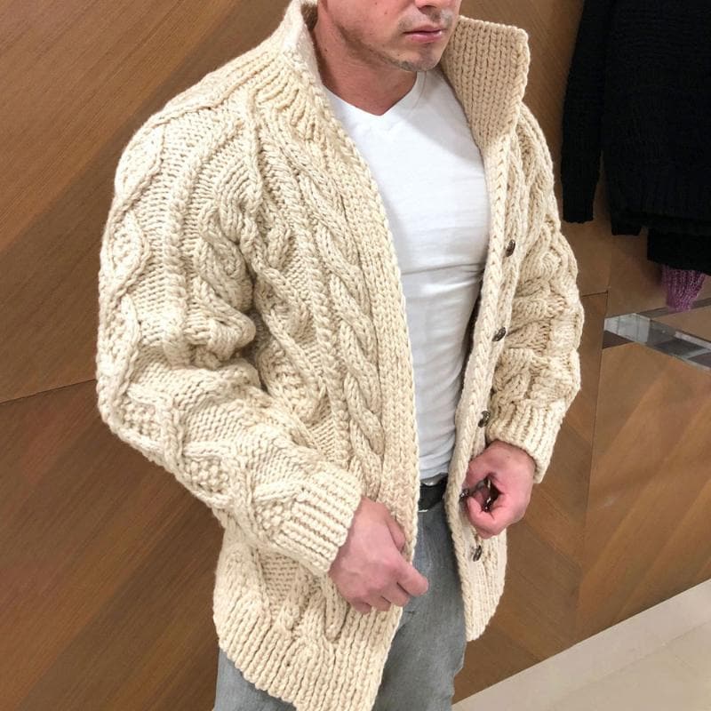 Gilles - Fashionable cardigan with high collar