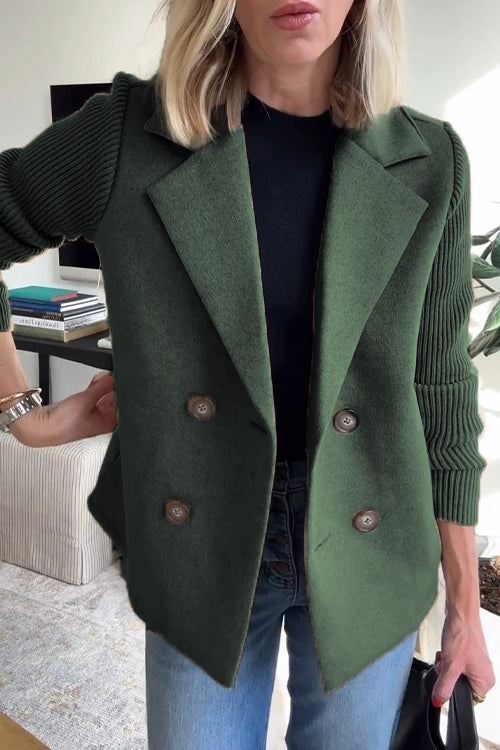 Women's Blazer – Tailored Fit – Double-Breasted – Soft Structure – Ribbed Sleeves