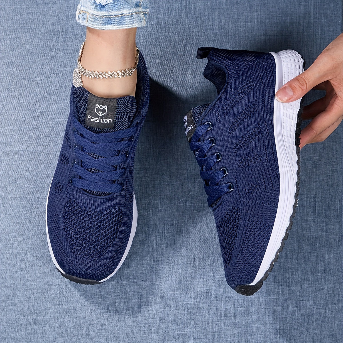 Women's Sneakers – Athletic Fit – Breathable Mesh – Padded Comfort – Lacing