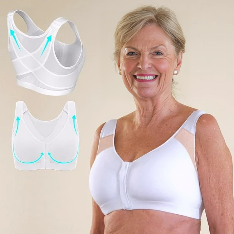 Women's Bra – Full Coverage – Front Closure – Breathable Mesh – Wireless Comfort