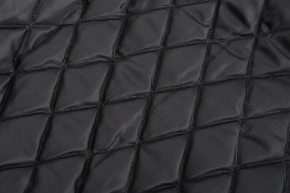 Men's Leather-Look Jacket – Drawstring Hood – Quilted Lining – Zipper Closure – Ribbed Hem