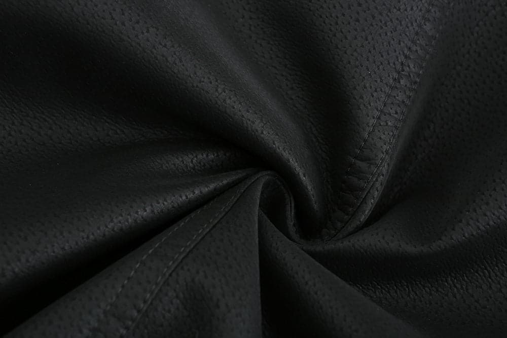 Men's Leather-Look Jacket – Drawstring Hood – Quilted Lining – Zipper Closure – Ribbed Hem