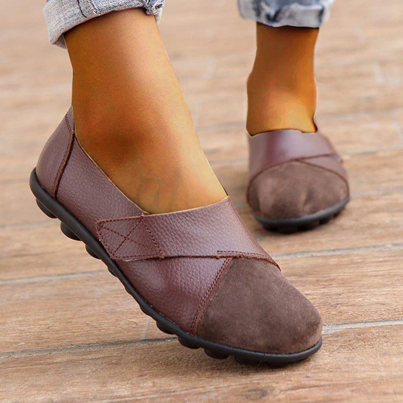 Dame Ballerinasko - Slip-On - Justerbar Stropp - Komfortabel med Grepsikker Såle