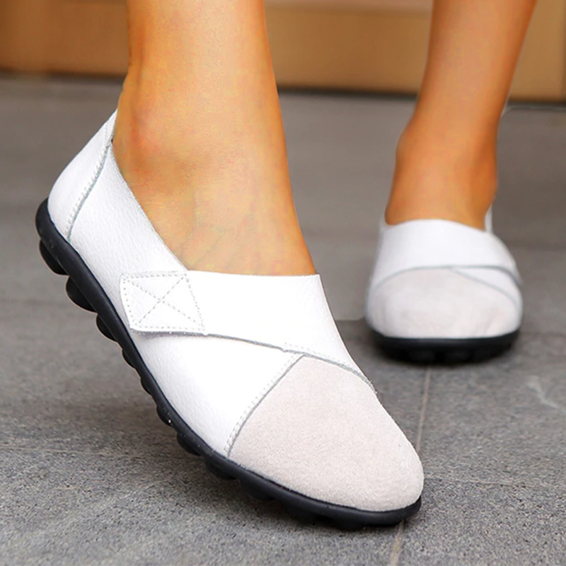 Dame Ballerinasko - Slip-On - Justerbar Stropp - Komfortabel med Grepsikker Såle