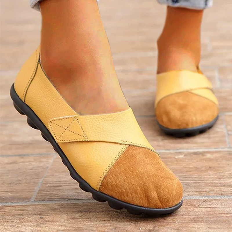 Dame Ballerinasko - Slip-On - Justerbar Stropp - Komfortabel med Grepsikker Såle