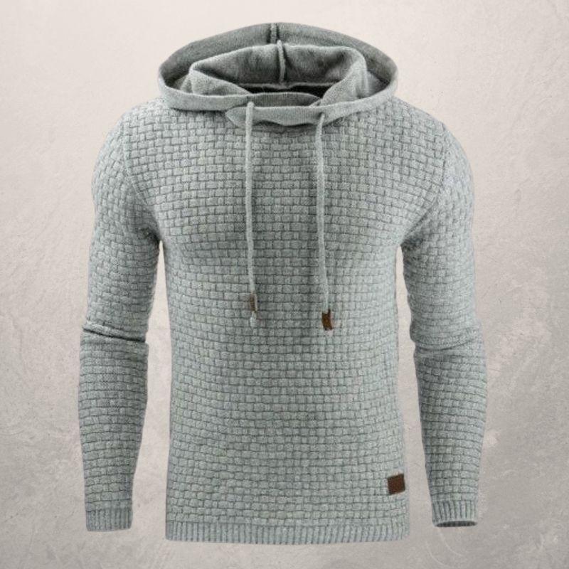 Matteo Slim Fit Hooded Sweater | Basketweave Knit Hooded Sweater