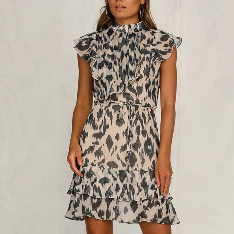 Jade - Elegant dress with leopard pattern