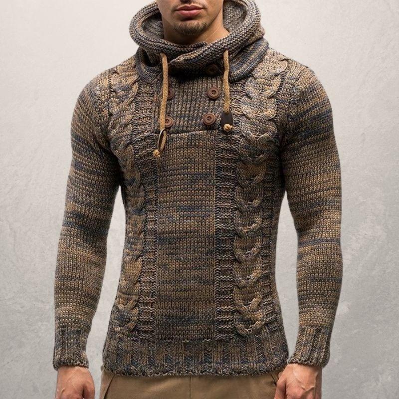 Adam Wool Cable Knit Hooded Sweater | Slim Fit Sweater