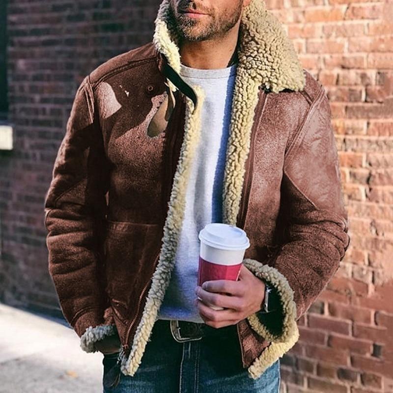 Harper - Warm winter leather jacket in rugged style