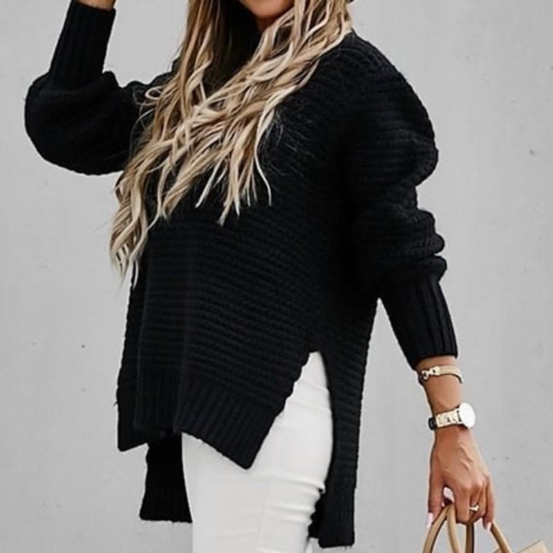 Women's Knitted Sweater - Oversized Fit - High Neck - Soft and Comfortable