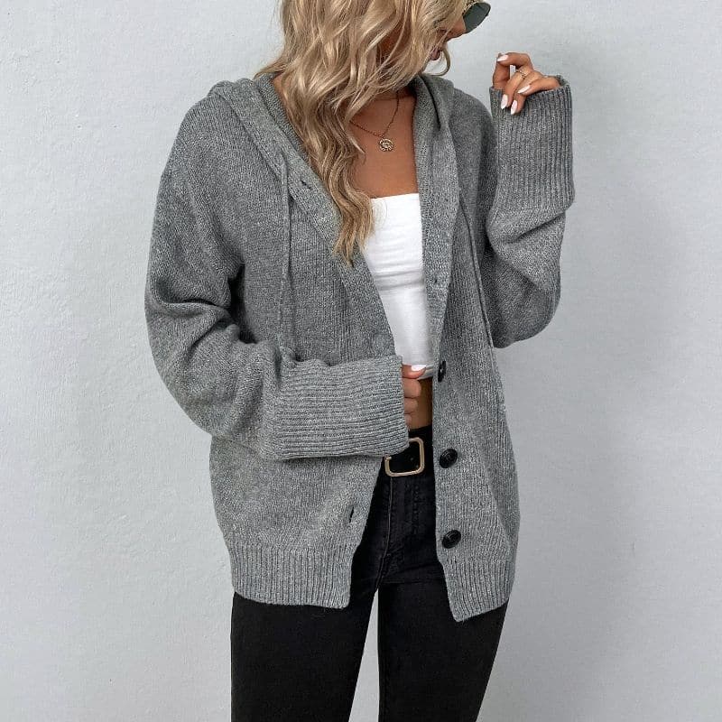 Hannah - Soft knitted hooded cardigan