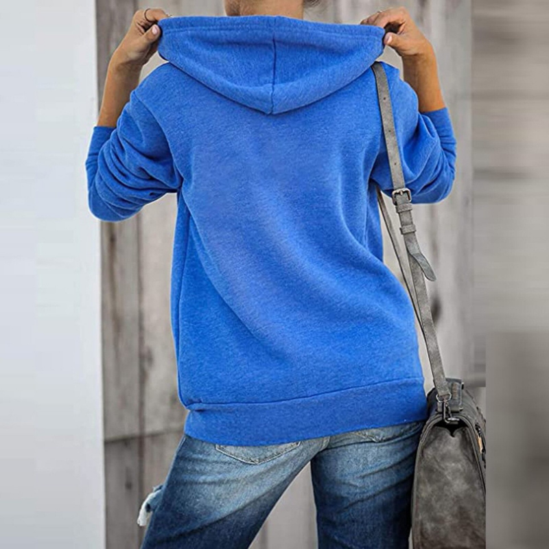 Women's Hoodie - Soft Cotton Blend - Zipper - Relaxed Fit - Kangaroo Pocket