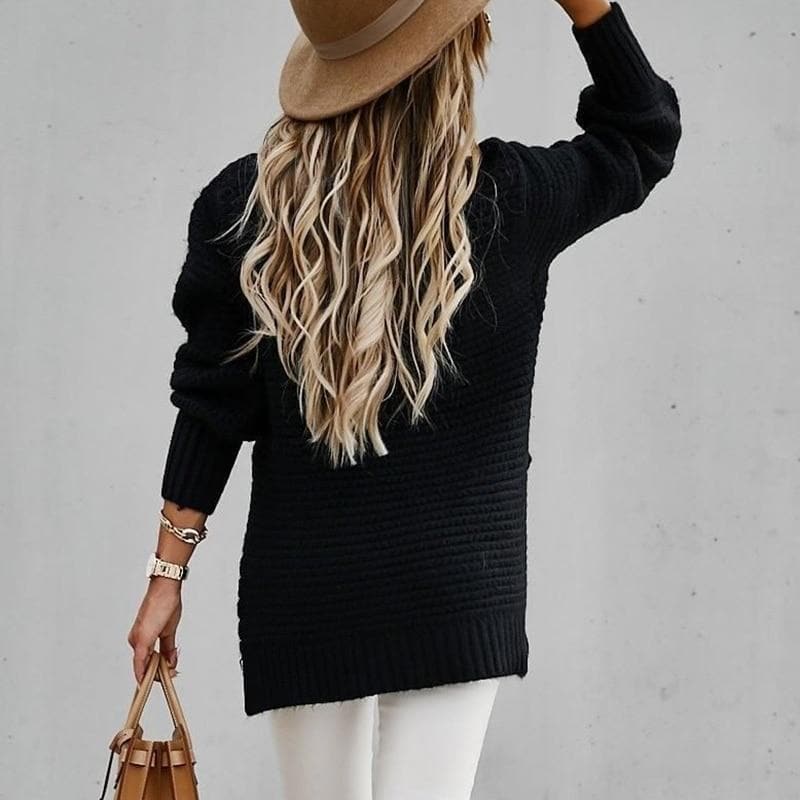 Women's Knitted Sweater - Oversized Fit - High Neck - Soft and Comfortable