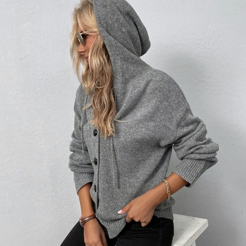 Hannah - Soft knitted hooded cardigan