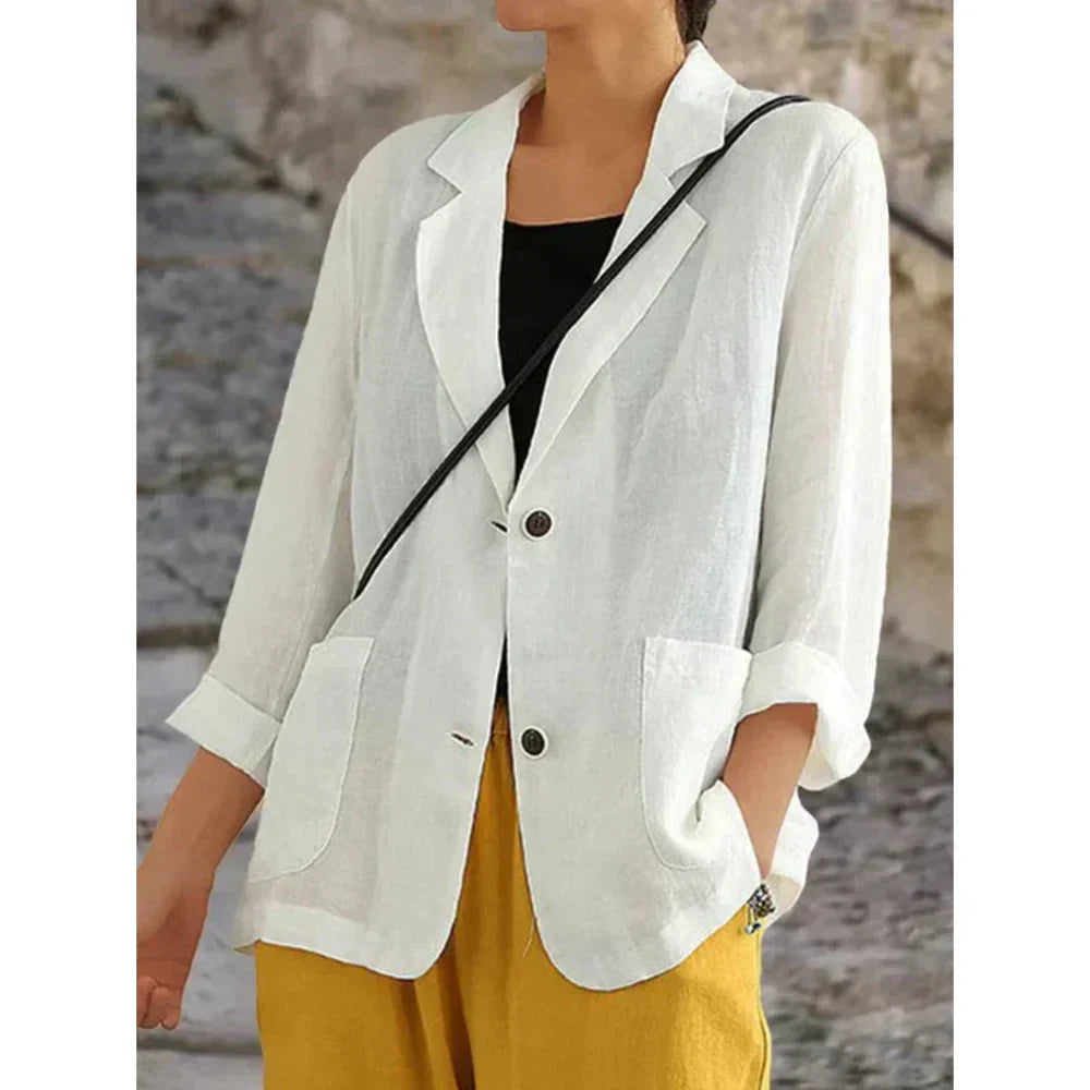 Women's Blazer – Relaxed Fit – Natural Fibers – Classic Cut – Pockets
