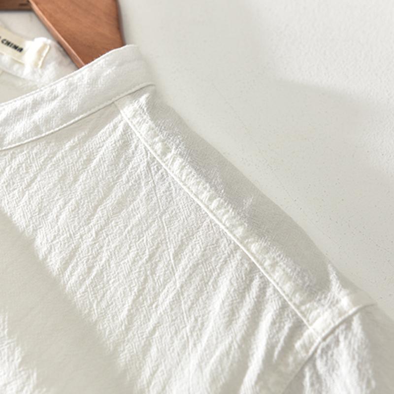 Men's Shirt - Henley Collar - Breathable Fabric - Short Sleeve Casual Fit