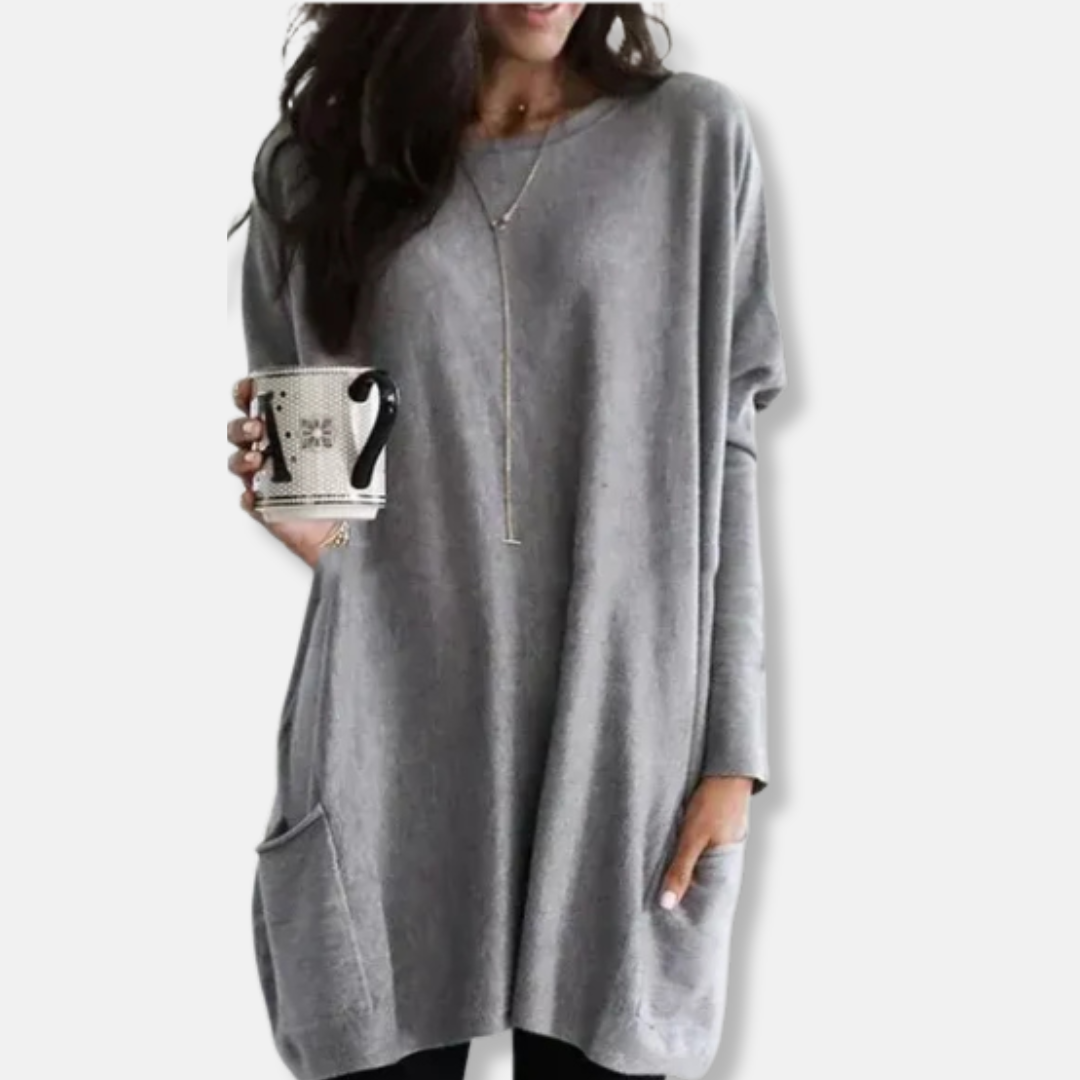 Clara Oversized Tunic Sweater | Dropped Shoulders Tunic Sweater