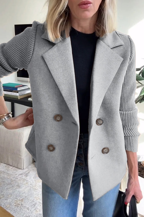 Women's Blazer – Tailored Fit – Double-Breasted – Soft Structure – Ribbed Sleeves