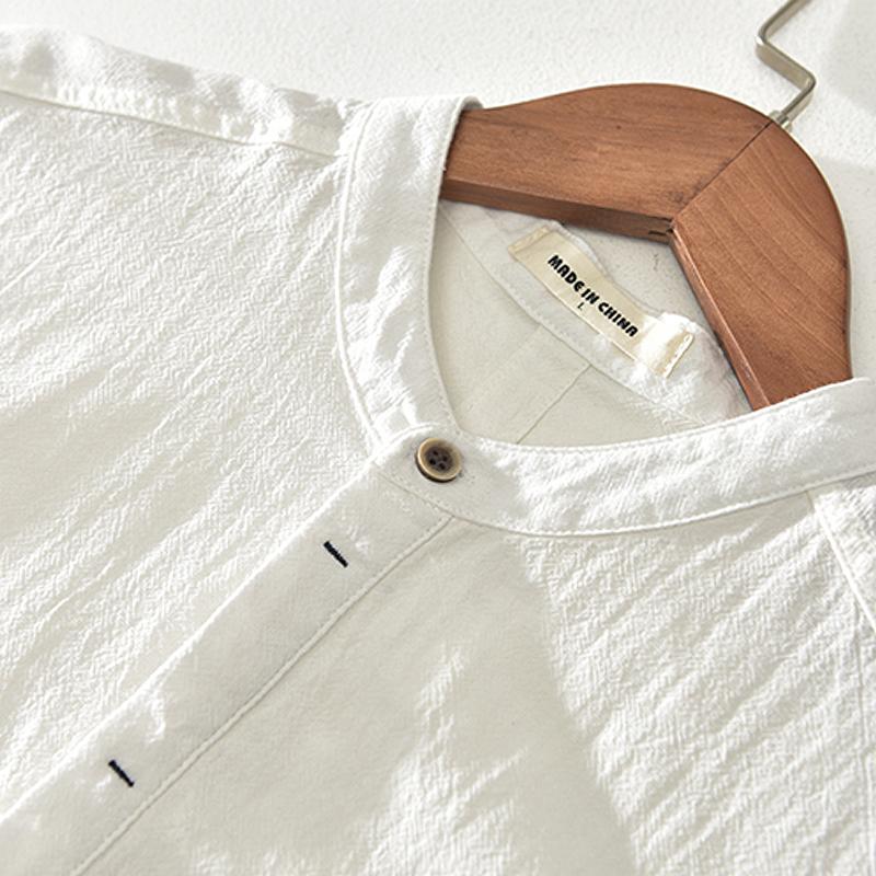 Men's Shirt - Henley Collar - Breathable Fabric - Short Sleeve Casual Fit