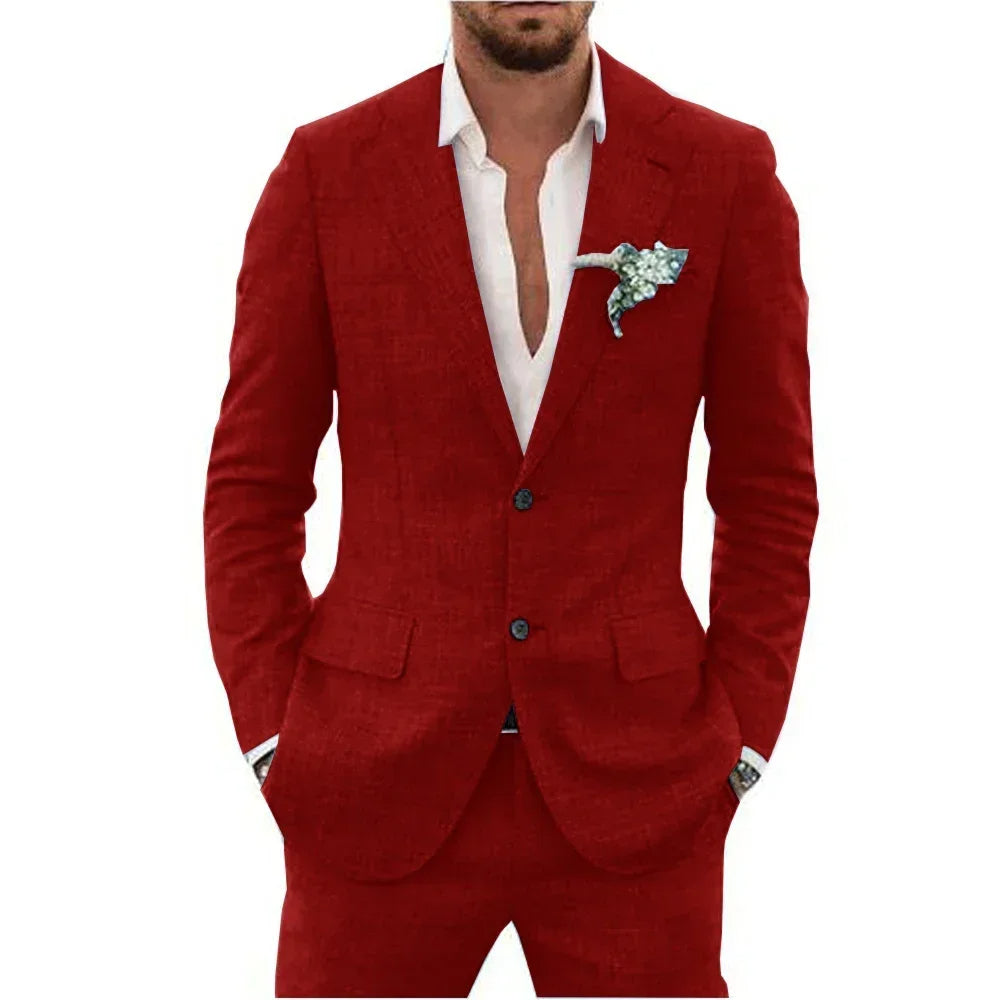 Men's Blazer – Slim Fit – Two-Button Closure – Breathable Blend Fabric