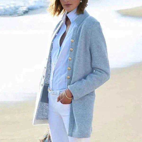 Women's Long Cardigan - Tailored Fit - Button Closure - Soft Knitted Fabric