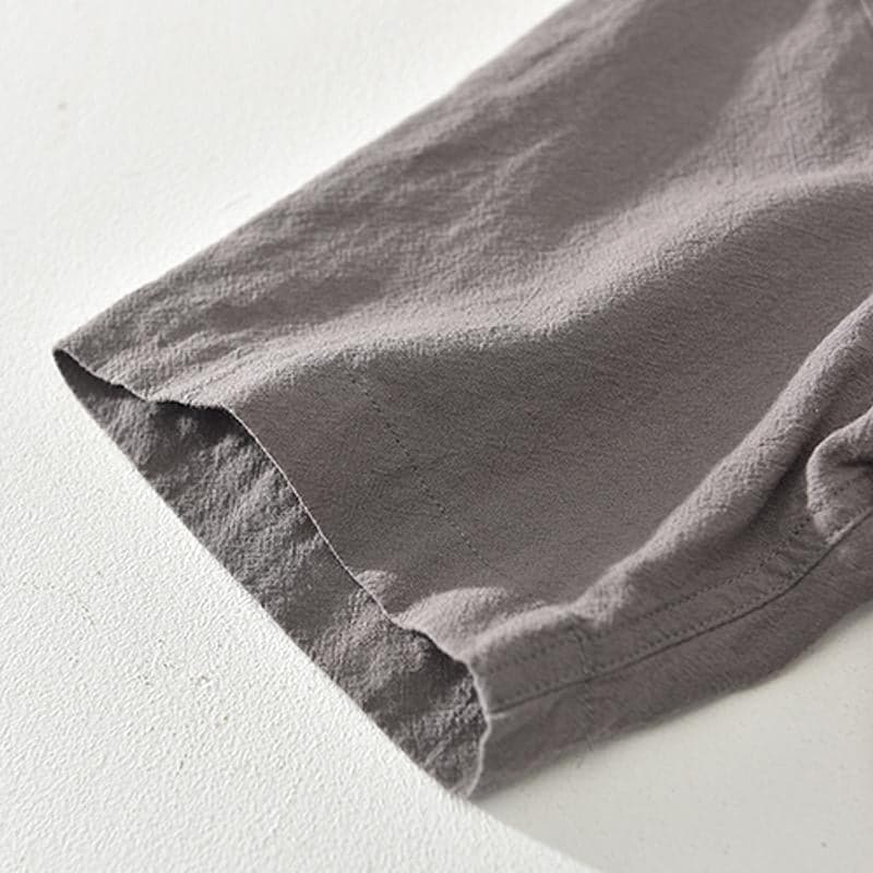 Men's Shirt - Henley Collar - Breathable Fabric - Short Sleeve Casual Fit