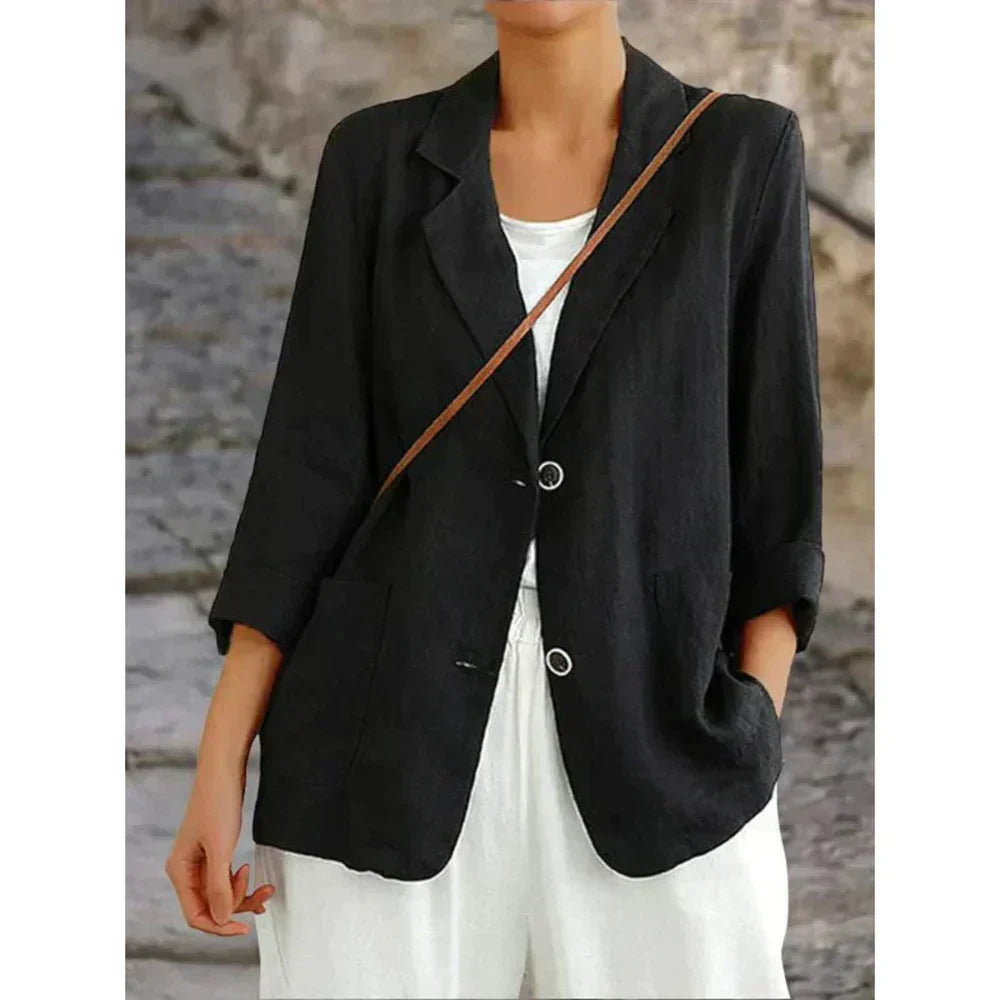 Women's Blazer – Relaxed Fit – Natural Fibers – Classic Cut – Pockets