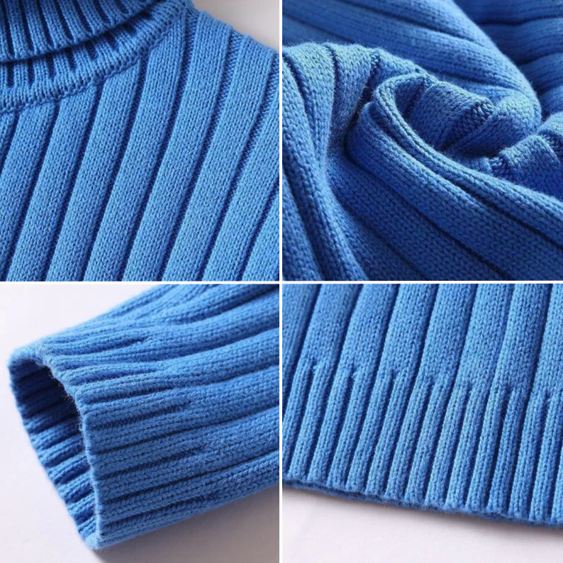 Women's Turtleneck Sweater - Ribbed Knit - Comfortable and Elegant Fit