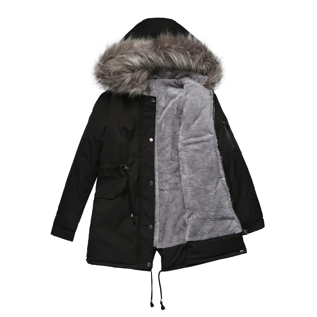 Harper Cotton Faux Fur Hooded Parka Jacket | Relaxed Fit Jacket