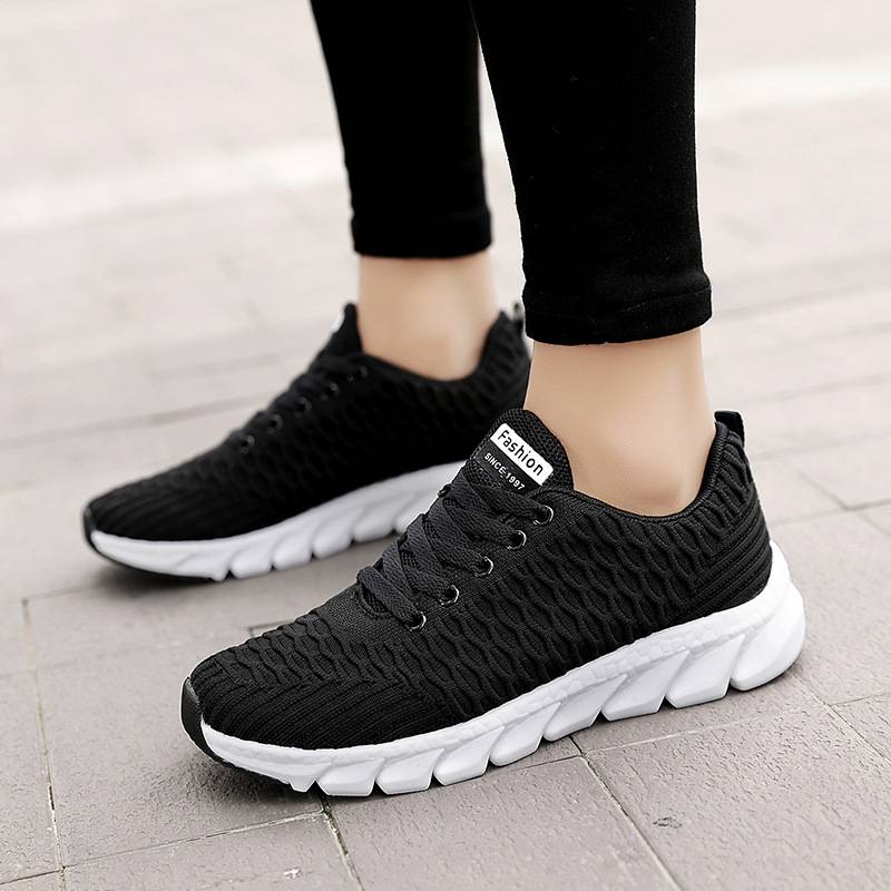 Women's Sneakers – Soft Knit – Low Top – Breathable Comfort – Memory Foam Sole