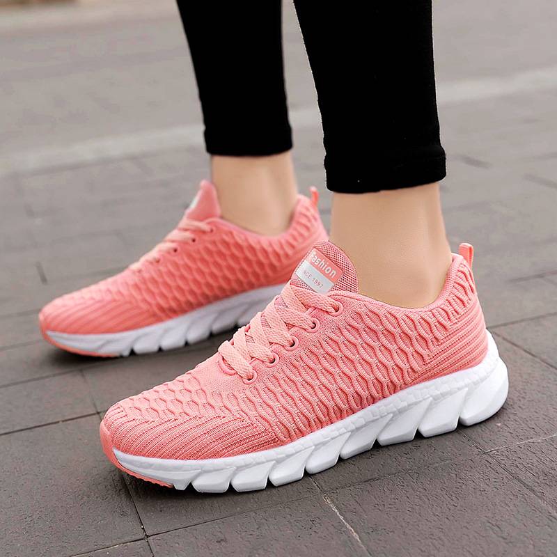 Women's Sneakers – Soft Knit – Low Top – Breathable Comfort – Memory Foam Sole