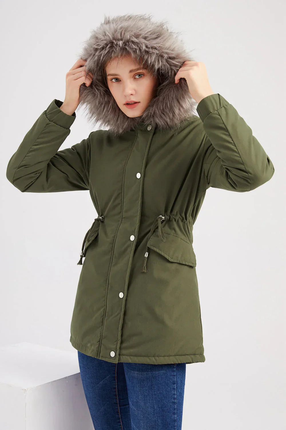 Harper Cotton Faux Fur Hooded Parka Jacket | Relaxed Fit Jacket