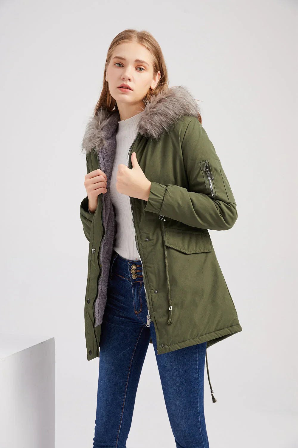 Harper Cotton Faux Fur Hooded Parka Jacket | Relaxed Fit Jacket