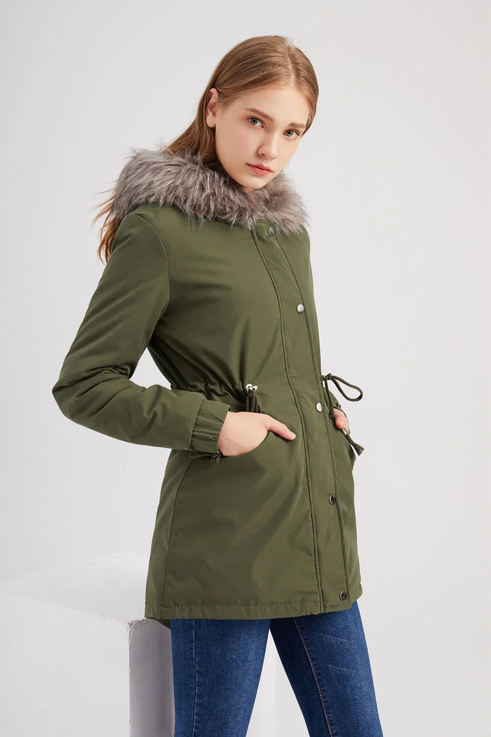 Harper Cotton Faux Fur Hooded Parka Jacket | Relaxed Fit Jacket
