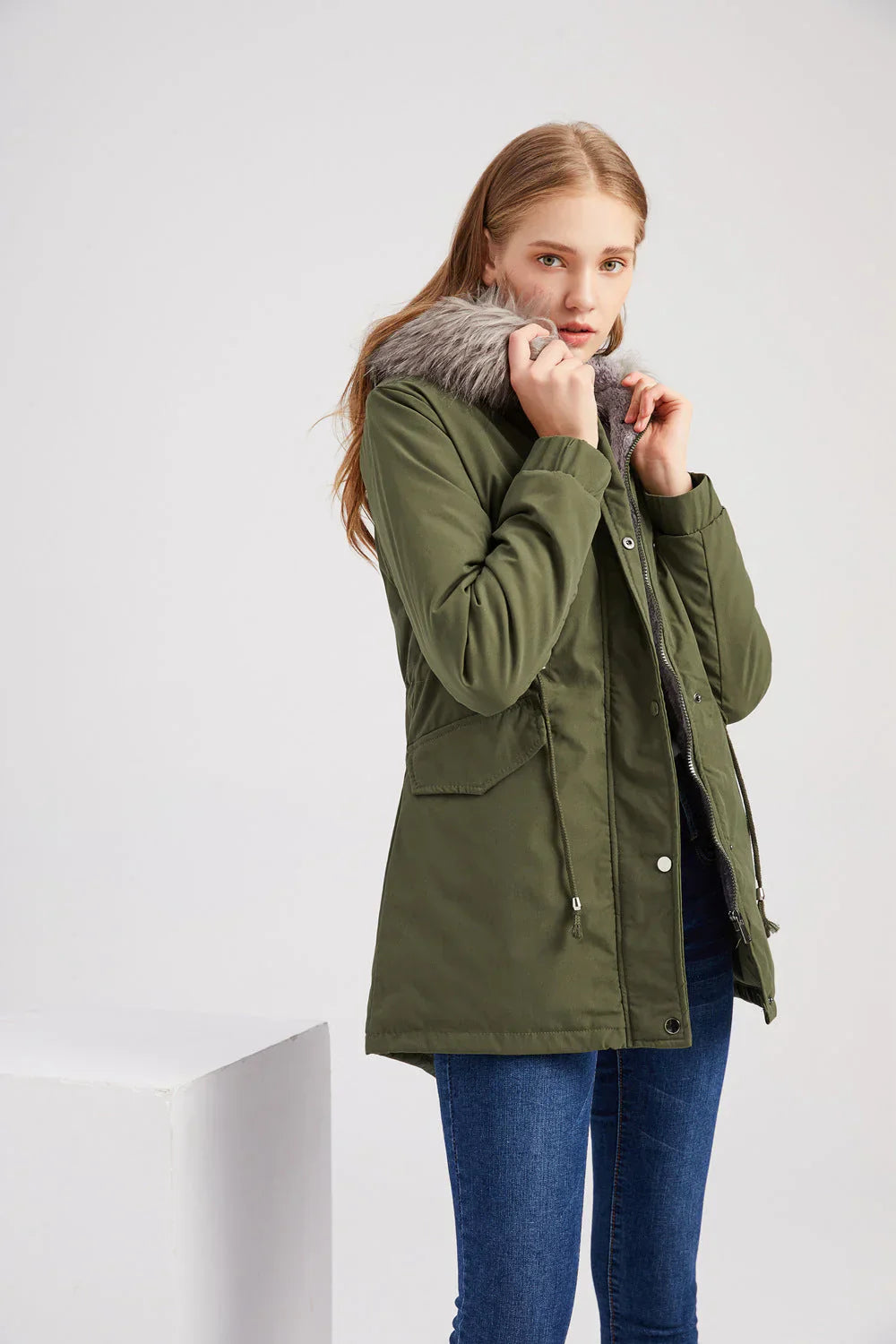 Harper Cotton Faux Fur Hooded Parka Jacket | Relaxed Fit Jacket