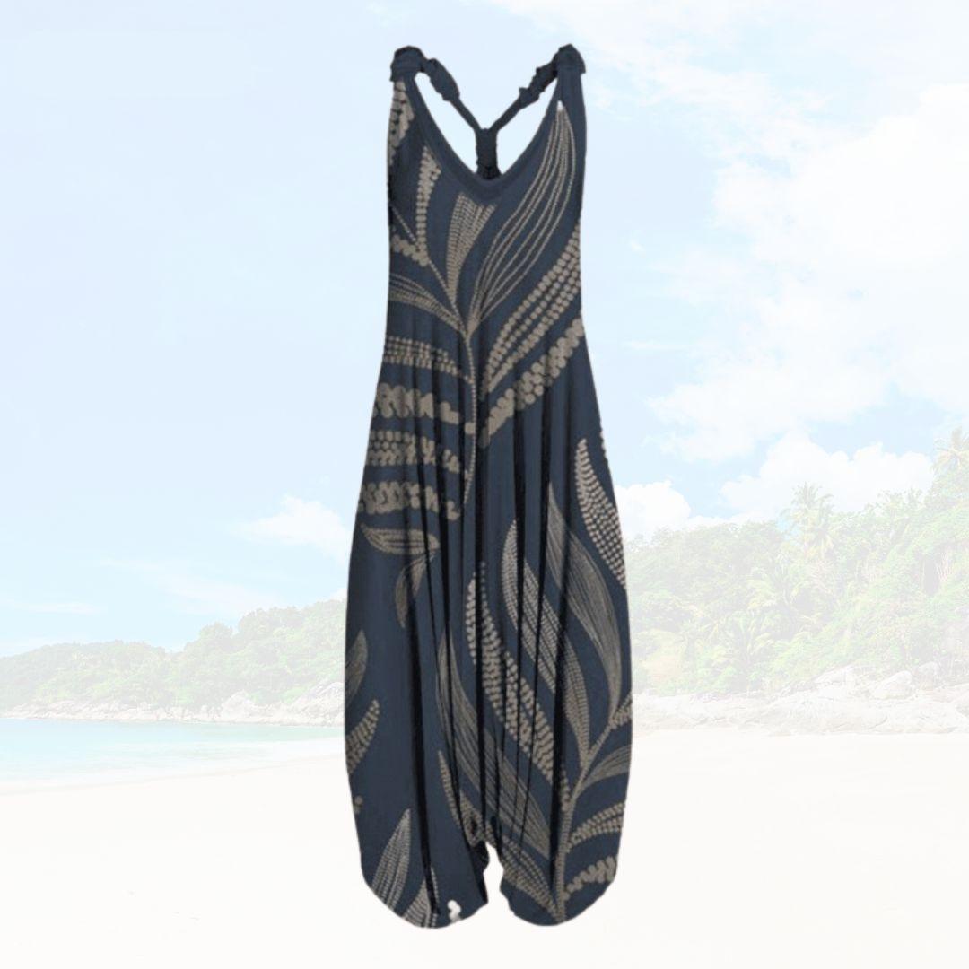 Women's Jumpsuit – Relaxed Fit – Sleeveless – Breathable Fabric – Ankle Length