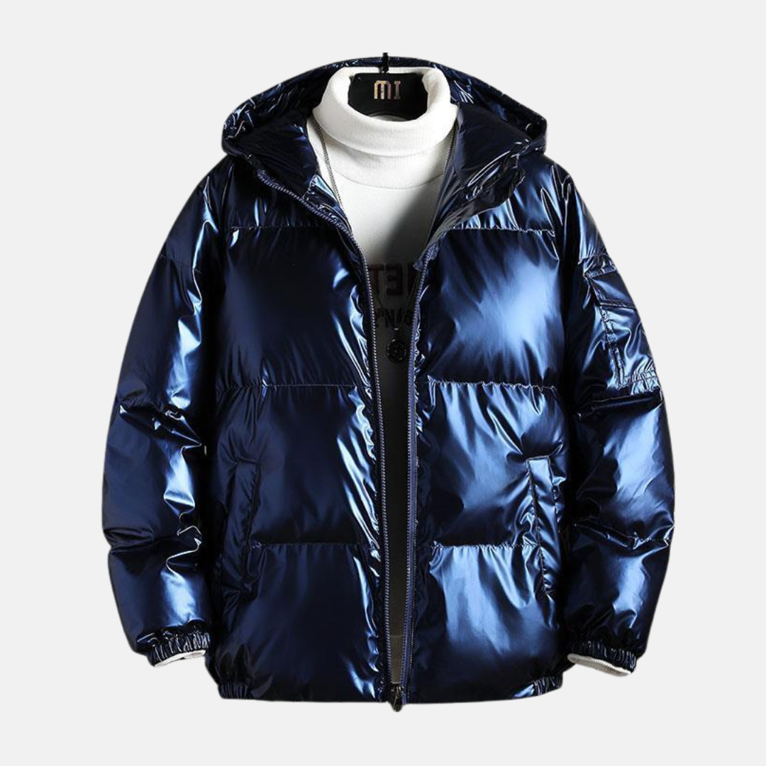 Men’s Puffer Coat – Hooded – Oversized Fit – Quilted – Water-Resistant – Zip Closure