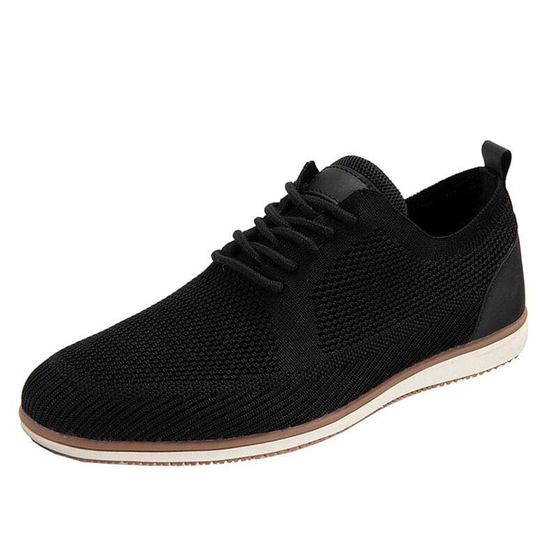 Herresko Sneakers – Pustende Strikket Overdel – Komfortabel Gummisåle – Snøring