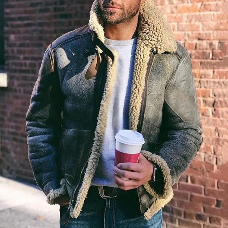 Harper - Warm winter leather jacket in rugged style