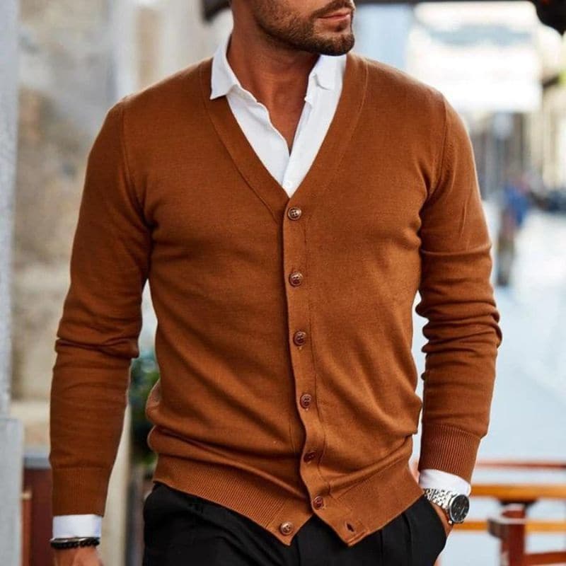 Jacques - Fashionable business cardigan with button placket
