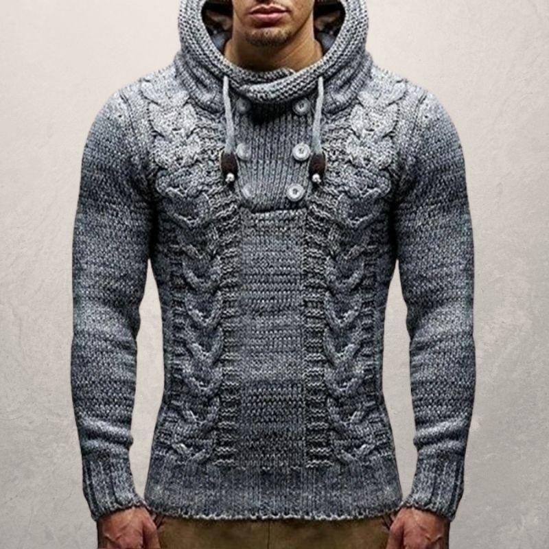 Adam Wool Cable Knit Hooded Sweater | Slim Fit Sweater