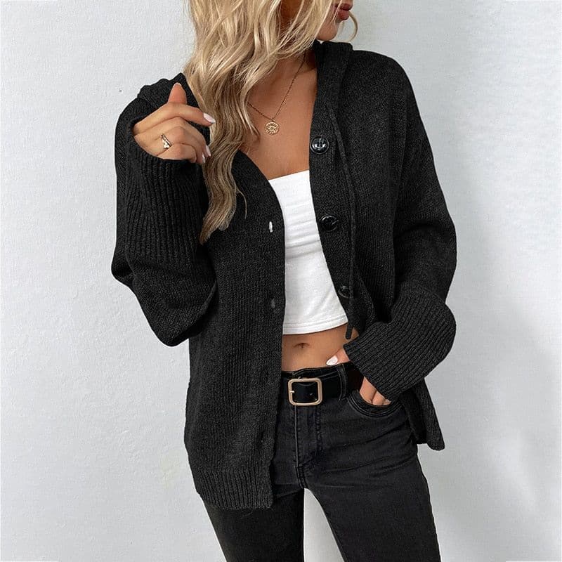 Hannah - Soft knitted hooded cardigan