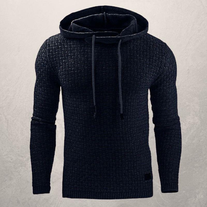Matteo Slim Fit Hooded Sweater | Basketweave Knit Hooded Sweater