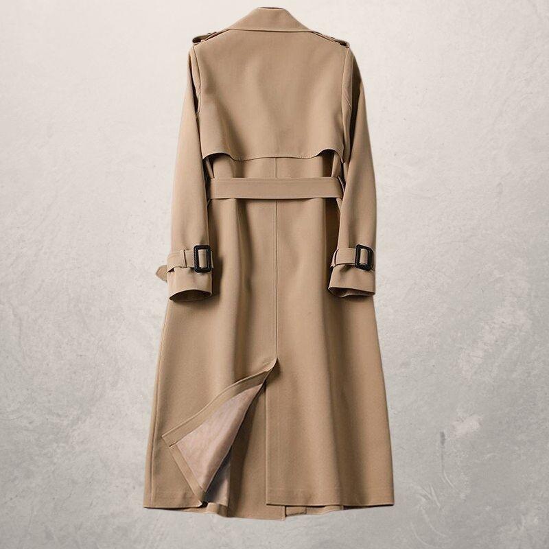Dame Trenchcoat - Dobbeltspent - Midjebelte - Stormklaff - Justerbare Mansjetter