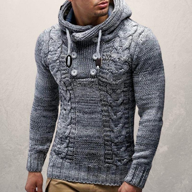 Adam Wool Cable Knit Hooded Sweater | Slim Fit Sweater