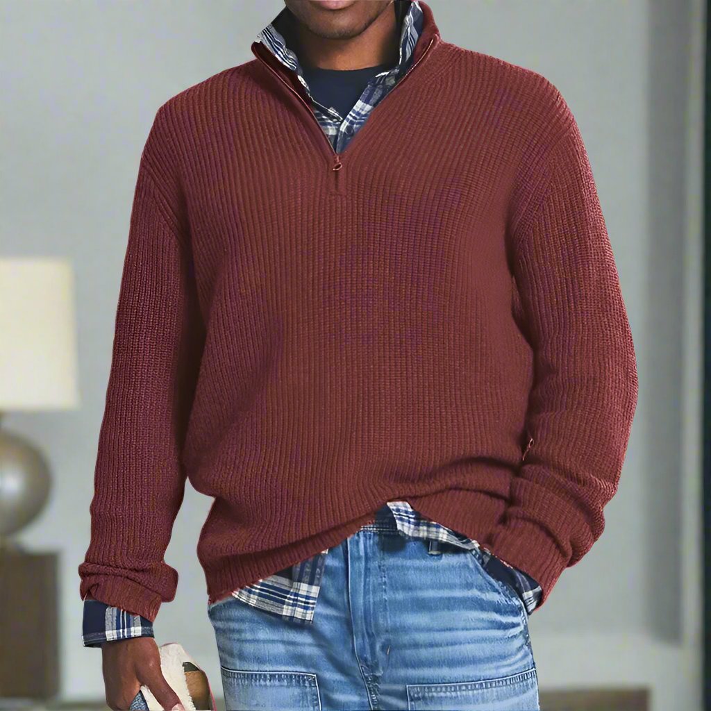 Matteo Cotton Quarter-Zip Sweater | Relaxed Fit Sweater