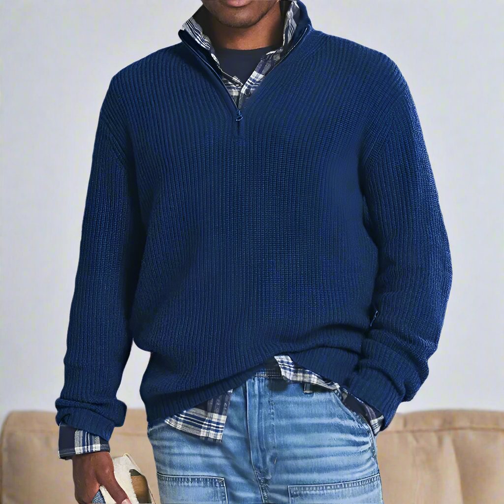 Matteo Cotton Quarter-Zip Sweater | Relaxed Fit Sweater