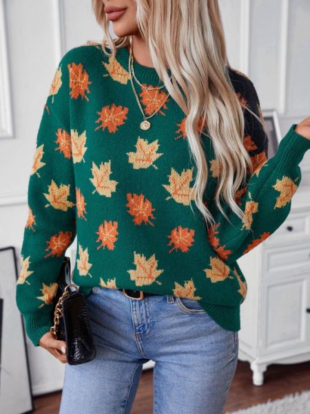 Women's Knitted Sweater - Oversized Fit - Soft and Warm - Long-Sleeved Round Neck