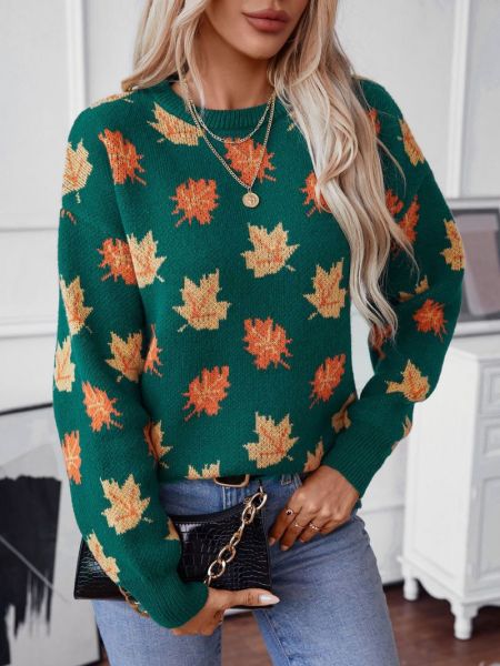 Women's Knitted Sweater - Oversized Fit - Soft and Warm - Long-Sleeved Round Neck