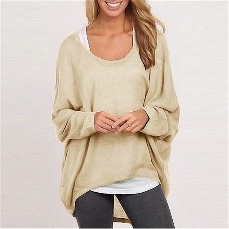 Women's Knitted Sweater – Oversized Fit – Tunic Length – Long Sleeves Casual Style